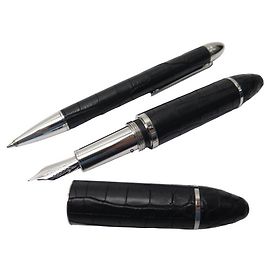 NEW LOUIS VUITTON CARGO STATIONERY FOUNTAIN ROLLER PEN BOX Black