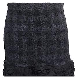 Chanel-NEW CHANEL P SKIRT46990V34872 in black wool tweed 38 M BLACK WOOL SKIRT-Black