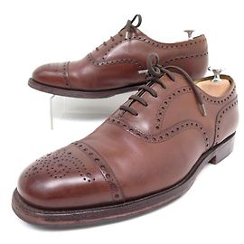 Church's SCARPE DA DIPLOMATICO DELLA CHIESA 8F 42 MOCASSINI IN PELLE MARRONE A PUNTA FLOREALE Marrone