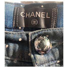 Chanel-jeans-Blanc,Bleu