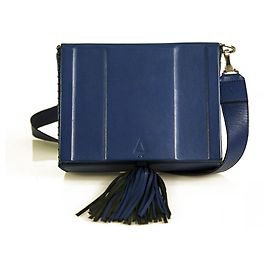 Zeus + Dione Attiki bolsa tiracolo caixa transversal de couro azul tassel Azul