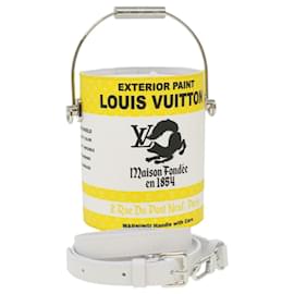 Louis Vuitton-LOUIS VUITTON Bolso de mano de lata pintada con monograma de PVC 2camino Amarillo M81593 autenticación 34199EN-Amarillo