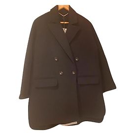 Marella Black Wool Oversize Coat Size 40 Black