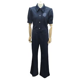 Hermès NEUF COMBINAISON LACOSTE X GOOP S 36 EN PIQUE DOUBLE FACE BLEU JUMPSUIT Bleu Marine