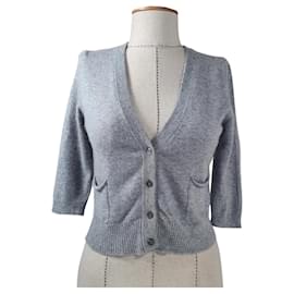 Hémisphère Kurzer Kaschmir Cardigan Grau Grau