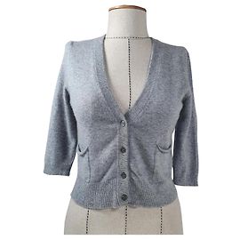 Cardigan court en cachemire gris Hémisphère Gris