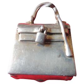 Hermès Kelly Sterling Silver Vintage Pendant Silvery