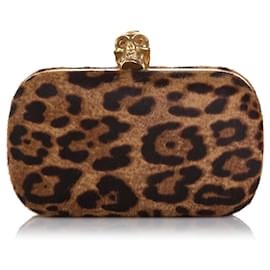Alexander Mcqueen-Alexander McQueen Brown Pony Hair Clutch Bag-Brown