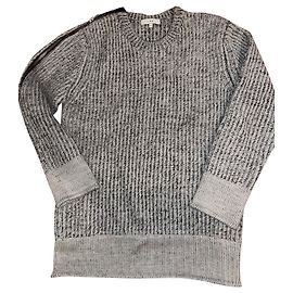 Iro Wollpullover Dunkelgrau mit Reißverschluss an der Schulter Anthrazitgrau