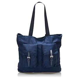 Prada-Nylon Tote Bag-Blue
