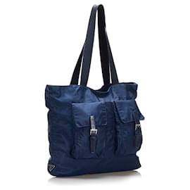 Prada-Nylon Tote Bag-Blue