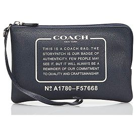 Coach Pochette en cuir Wrislet F57668 Noir