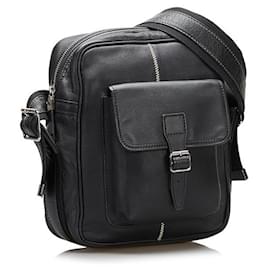 Burberry-Leather Crossbody Bag-Black