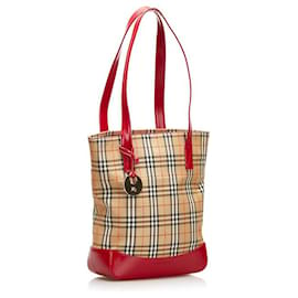 Burberry-House Check Tote Bag-Beige
