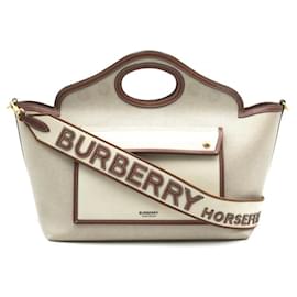 Burberry-Horseferry Print Canvas Pocket Tote-Beige