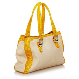 Céline-Canvas Tote Bag-Yellow