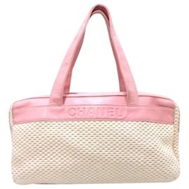Chanel-Textured Cotton Tote Bag-Pink