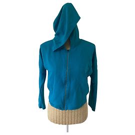 Diesel Blaue Kapuzenstrickjacke aus Baumwolle Blau