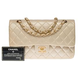 Chanel-Splendide & Rare Sac Chanel Timeless medium 25 cm à double rabat en cuir d'agneau matelassé or irisé,-Doré