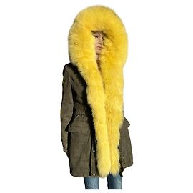 Philipp Plein Abrigos, Ropa de calle Caqui Amarillo