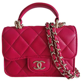Chanel-Mini clutch fúcsia clássica Chanel-Rosa