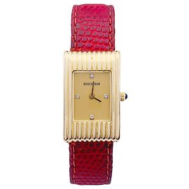 Reloj boucheron, "Reflejar", oro amarillo, cuir. Otro