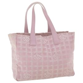 Chanel-CHANEL Travel line Tote Bag Nylon Pink CC Auth ar8577-Pink