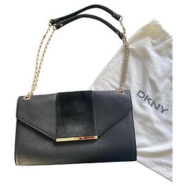 Dkny Black Leather Handbag Black