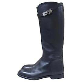 Hermès-Hermès Black Jumping Boots Sz.36,5-Black