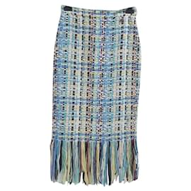 Chanel-Chanel Cuba Tweed Lessage Skirt  Sz.38-Multiple colors