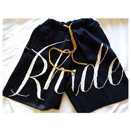 Autre Marque Short Rhude Logo Intarsia Bleu Bleu