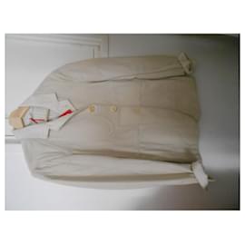 Marithé et François Girbaud-chaqueta de lana crudo talla S-Blanco roto