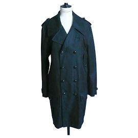 YVES SAINT LAURENT RIVE GAUCHE Gabardina Gabardina de algodón negro T46 fr Negro