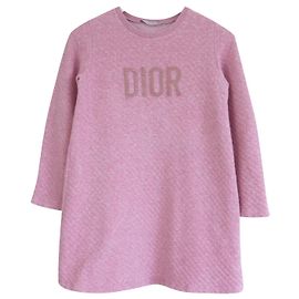 Vestido acolchoado rosa Dior Girl's Logo Rosa