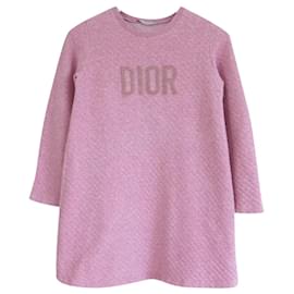 Dior-Dior Girl's Pink Quilted Logo Dress-Pink