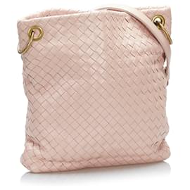 Bottega Veneta-Bottega Veneta Pink Intrecciato Crossbody Bag-Pink