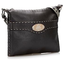 Fendi-Sac bandoulière en cuir marron Selleria Fendi-Marron