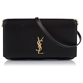 Yves Saint Laurent Soporte para teléfono Cassandre con monograma negro de YSL Negro