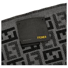 Fendi-Fendi Gray Zucca Wool Scarf-Grey