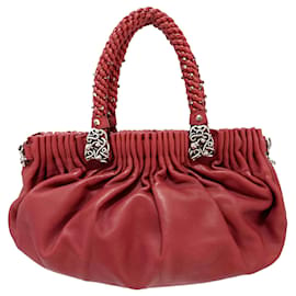 Bottega Veneta-Bottega Veneta Red Leather Handbag-Red