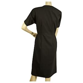 Etro-ETRO Black Green Zipper Front Short Sleeve Robe Manteau Dress Coat size 40-Multiple colors