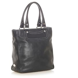 Céline-Celine Black Boogie Leather Tote Bag-Black