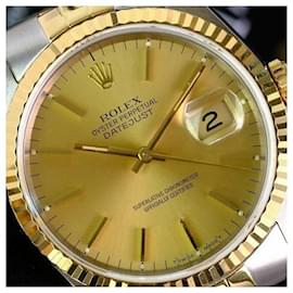 Rolex-Rolex Men's  Datejust Champagne Dial Fluted 36mm Watch Original Box & Papers-Other
