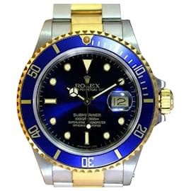 Rolex-Rolex Men's  Submariner 18k Gold & Steel Blue Dial 40mm W/original Box & Papers-Other