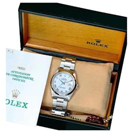 Rolex-Rolex Men's  Datejust Ss White Roman Dial Smooth Bezel Ref 16200 W/box & Papers-Other