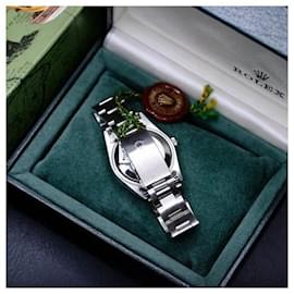 Rolex-Rolex Men's  Air King S Steel White Roman Dial Engine Turned Bezel 34mm watch-Other