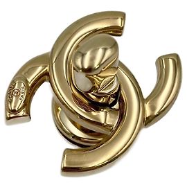 CHANEL CC gold turnlock clasp Golden