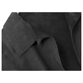 Marni-Marni AW06 Grey Chamois Leather Duster Coat-Dark grey