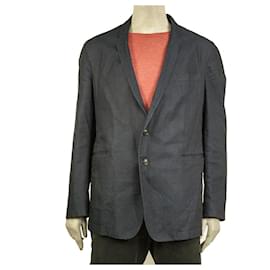 Burberry Brit-Burberry Brit Blue Denim Cotton Blazer Jacket pour homme léger taille XXL-Bleu
