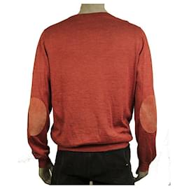 Louis Vuitton-Louis Vuitton pull rouge laine soie cachemire tricot haut homme taille XL-Rouge